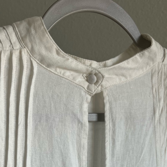FREE PEOPLE | Linen Blend Clover Pintuck Linen Blend Tunic in White | Size S - Picture 9 of 11